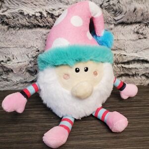 2 Two Scoops Stuffed Small Plush Pink Christmas Gnome Pastel Gnome 9" Plush